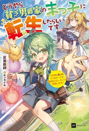 どうやら貧乏男爵家の末っ子に転生したらしいです 3女神に貰った3つのチートで、最高のスローライフを目指します！ DREノベルス